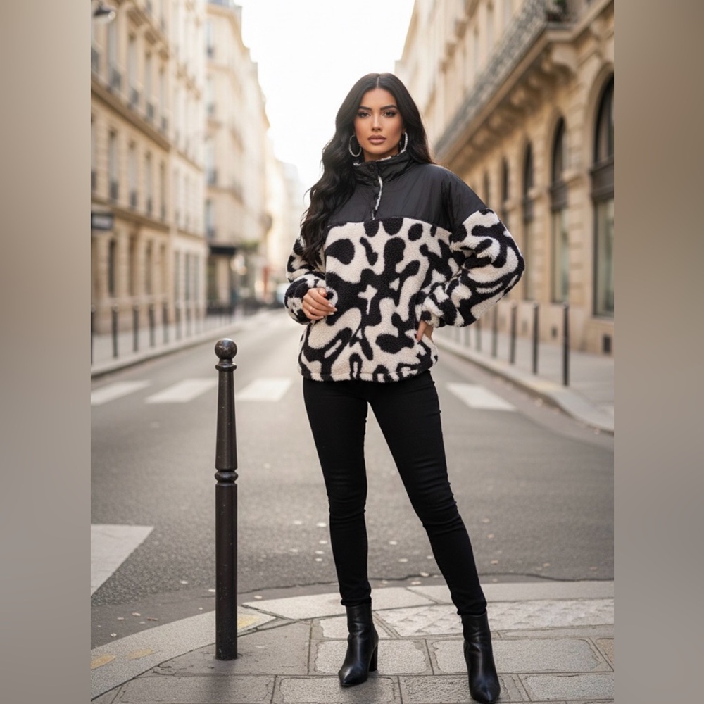 Grayson Threads Black and White Patterned Jacket